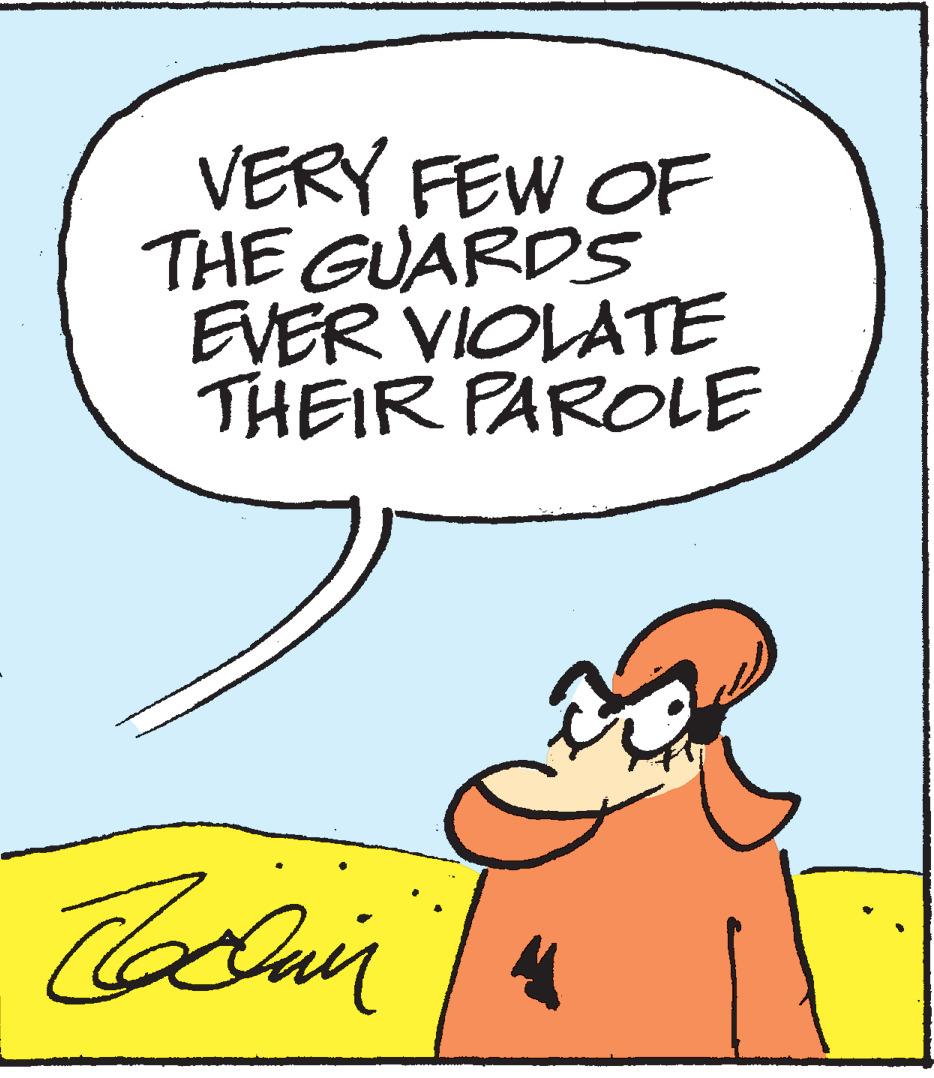 Rectangle OCR: VERY FEW OF THE GUARDS EVER VIOLATE THEIR PAROLE Clair VERY FEW OF THE GUARDS EVER VIOLATE THEIR PAROLE Clair