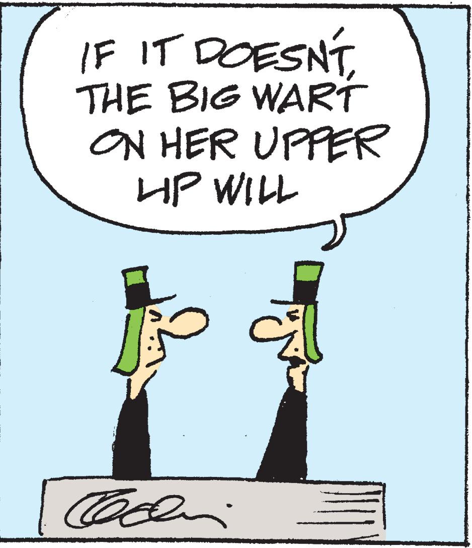 Pleased OCR: IF IT DOESN'TTHE BIG WART ON HER UPPER LIP WILL Techni a IF IT DOESN'TTHE BIG WART ON HER UPPER LIP WILL Techni a