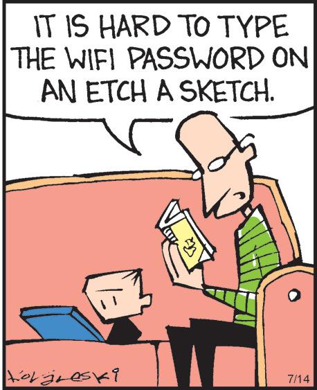 Happy OCR: IT IS HARD TO TYPE THE WIFI PASSWORD ON AN ETCH A SKETCH. torjreski Th 7/14 IT IS HARD TO TYPE THE WIFI PASSWORD ON AN ETCH A SKETCH . torjreski Th 7/14