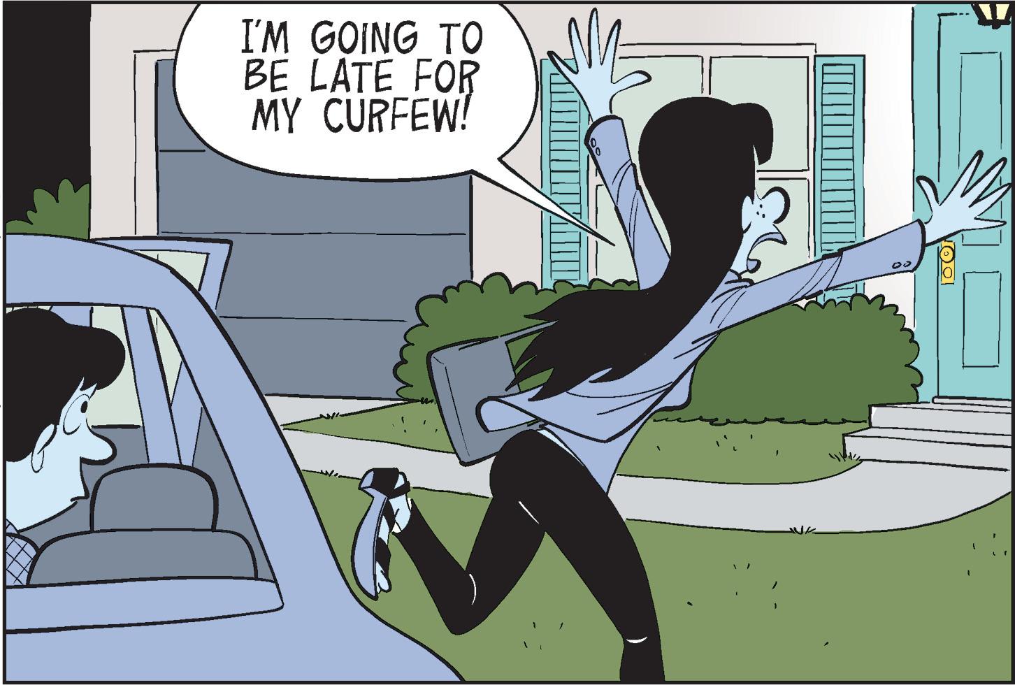 Fiction OCR: I'M GOING TO BE LATE FOR MY CURFEW! 100 1 4 LI I'M GOING TO BE LATE FOR MY CURFEW ! 100 1 4 LI