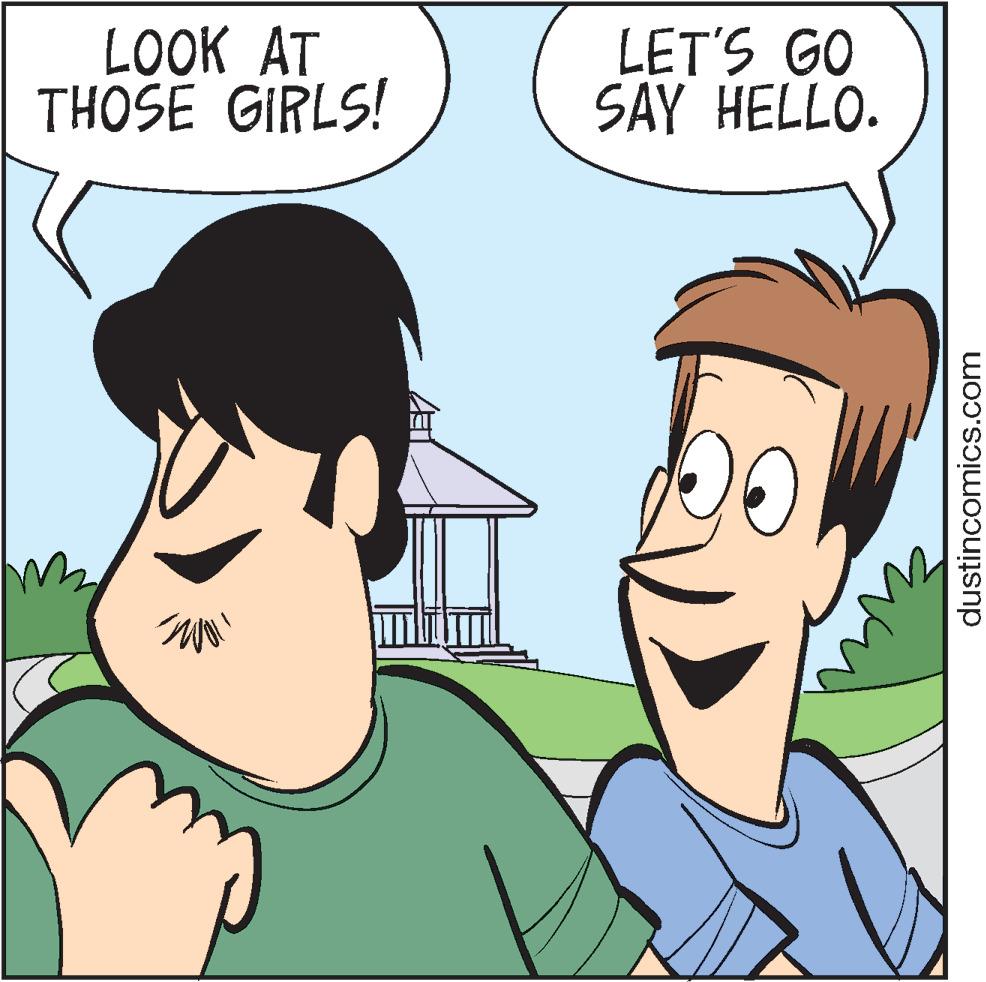 Human OCR: LOOK AT THOSE GIRLS! wall LET'S GO SAY HELLO. dustincomics.com LOOK AT THOSE GIRLS ! wall LET'S GO SAY HELLO . dustincomics.com