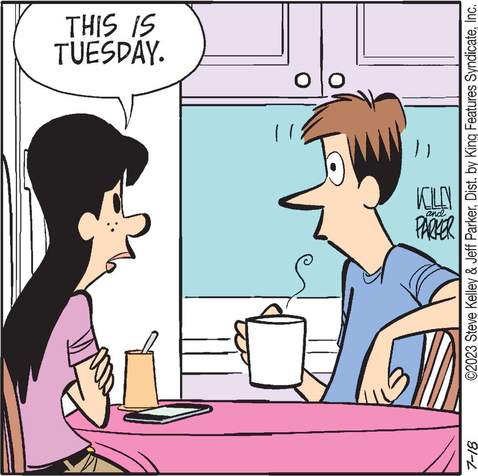 Mammal OCR: 7-18 PARKER and KL 11 olo TUESDAY. THIS IS ©2023 Steve Kelley & Jeff ParkerInc. 7-18 PARKER and KL 11 olo TUESDAY . THIS IS © 2023 Steve Kelley & Jeff ParkerDist . by King Features Syndicate