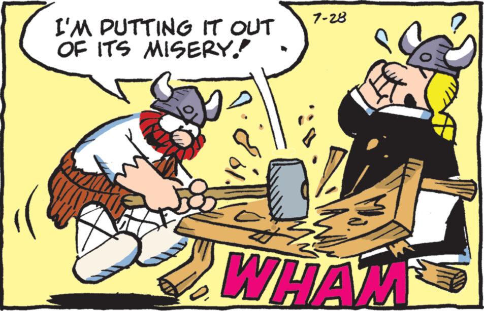 Conversation OCR: I'M PUTTING IT OUT OF ITS MISERY. D 7-28 WHAM I'M PUTTING IT OUT OF ITS MISERY . D 7-28 WHAM
