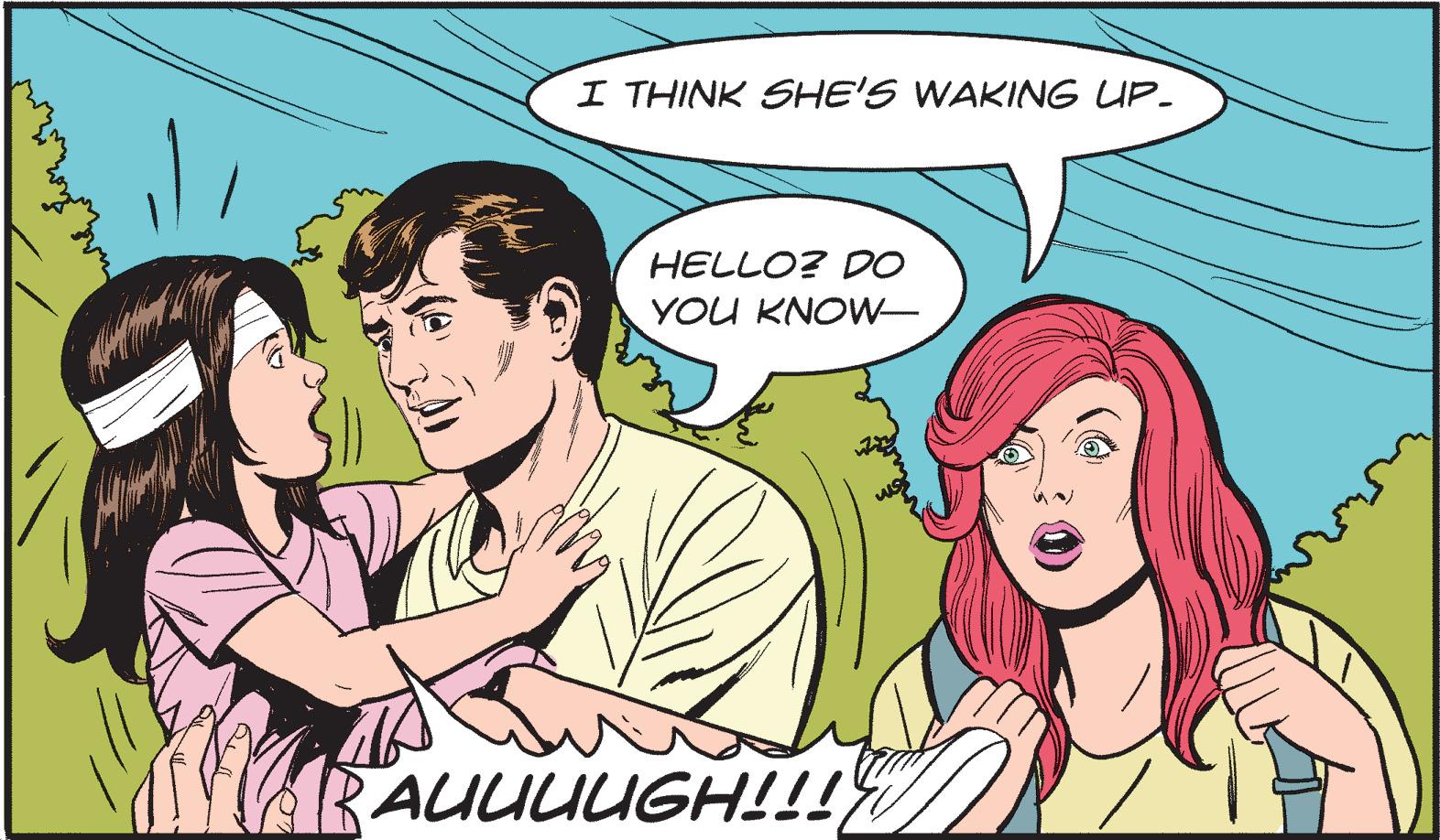 Art OCR: I THINK SHE'S WAKING UP_ HELLO? DO YOU KNOW- AUUUUGH!!! I THINK SHE'S WAKING UP_ HELLO ? DO YOU KNOW AUUUUGH !!!