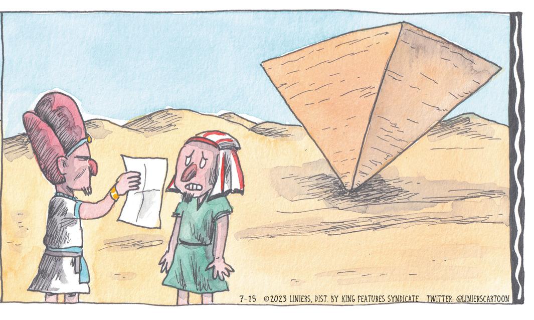 Visual arts OCR: ? ? 7-15 2023 LINIERS. DIST. BY KING FEATURES SYNDICATE TWITTER: @LINIERSCARTOON ? ? 7-15 2023 LINIERS . DIST . BY KING FEATURES SYNDICATE TWITTER : @LINIERSCARTOON