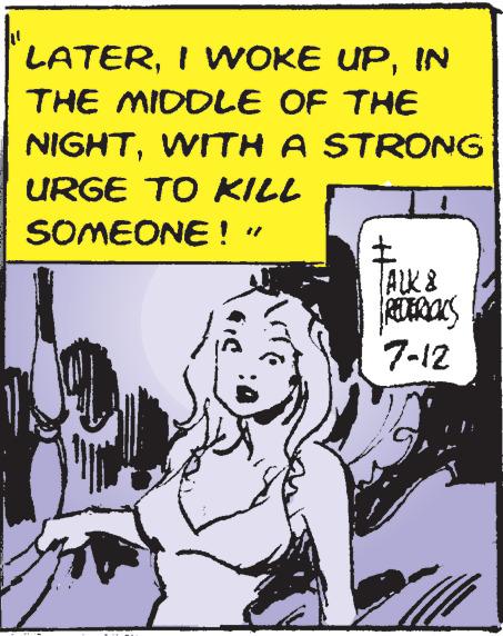 Art OCR: LATERIN THE MIDDLE OF THE NIGHTWITH A STRONG URGE TO KILL SOMEONE ! G.C ± ALK & REDERICKS 7-12 haan 400 LATERI WOKE UPIN THE MIDDLE OF THE NIGHTWITH A STRONG URGE TO KILL SOMEONE ! G.C ± ALK & REDERICKS 7-12 haan 400