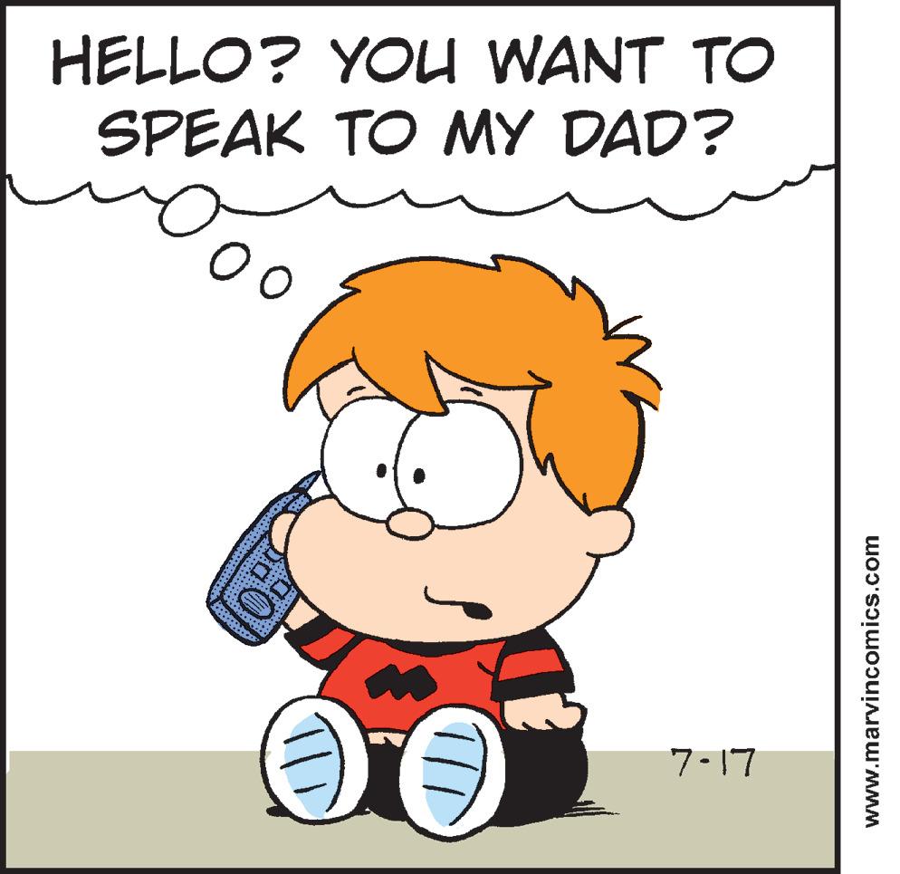 People in nature OCR: HELLO? YOU WANT TO SPEAK TO MY DAD? 00 HITHILI 20 ****** 7-17 www.marvincomics.com HELLO ? YOU WANT TO SPEAK TO MY DAD ? 00 HITHILI 20 ****** 7-17 www.marvincomics.com