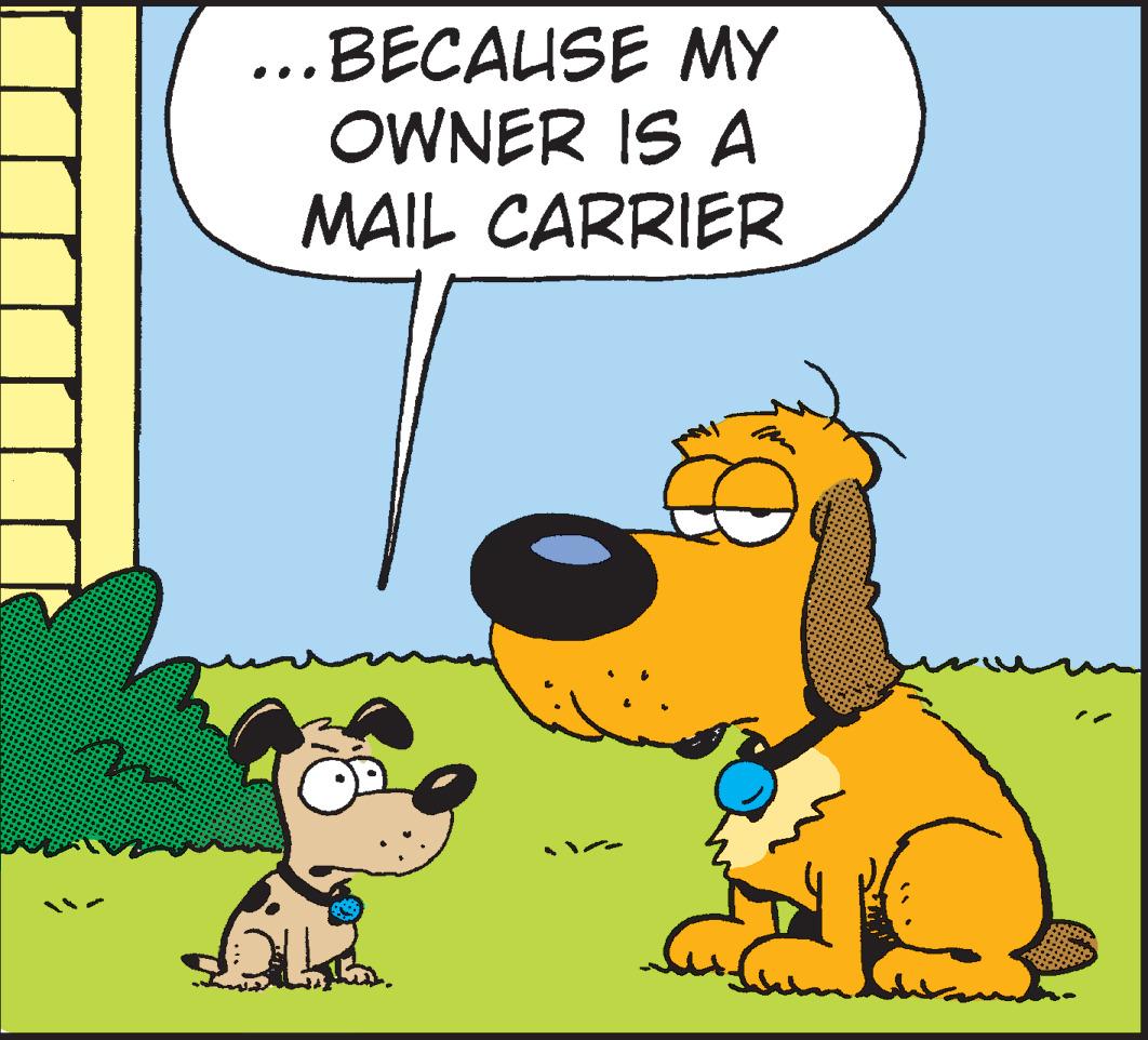 Adaptation OCR: ...BECAUSE MY OWNER IS A MAIL CARRIER OLLE ??? ... BECAUSE MY OWNER IS A MAIL CARRIER OLLE ???