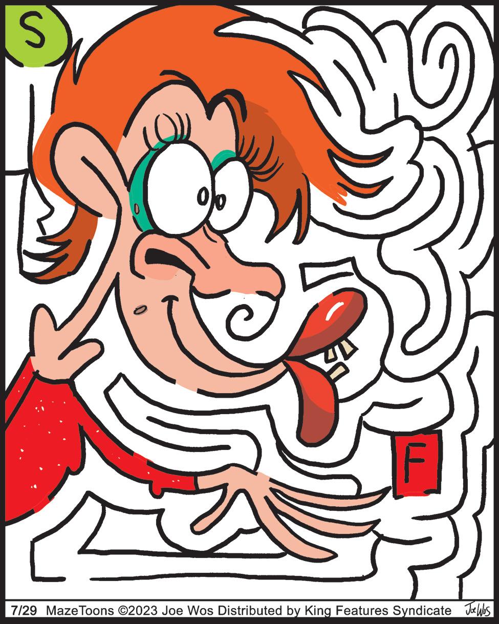 Font OCR: S 90 7/29 Maze Toons ©2023 Joe Wos Distributed by King Features Syndicate s S 90 7/29 Maze Toons © 2023 Joe Wos Distributed by King Features Syndicate s