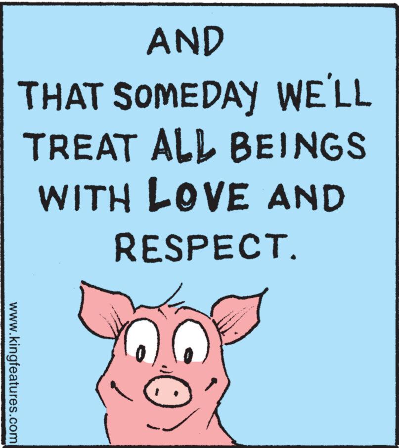 Livestock OCR: AND THAT SOMEDAY WE'LL TREAT ALL BEINGS WITH LOVE AND RESPECT. www.kingfeatures.com ww AND THAT SOMEDAY WE'LL TREAT ALL BEINGS WITH LOVE AND RESPECT . www.kingfeatures.com ww