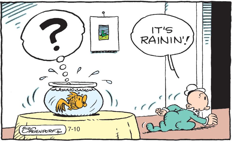 Line OCR: ? Aso ? BUDAGENDORF TO 7-10 V IT'S RAININ'! " ? Aso ? BUDAGENDORF TO 7-10 V IT'S RAININ ' ! "