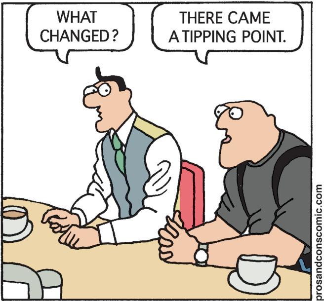 Line OCR: WHAT CHANGED? ? THERE CAME A TIPPING POINT. prosandconscomic.com WHAT CHANGED ? ? THERE CAME A TIPPING POINT . prosandconscomic.com