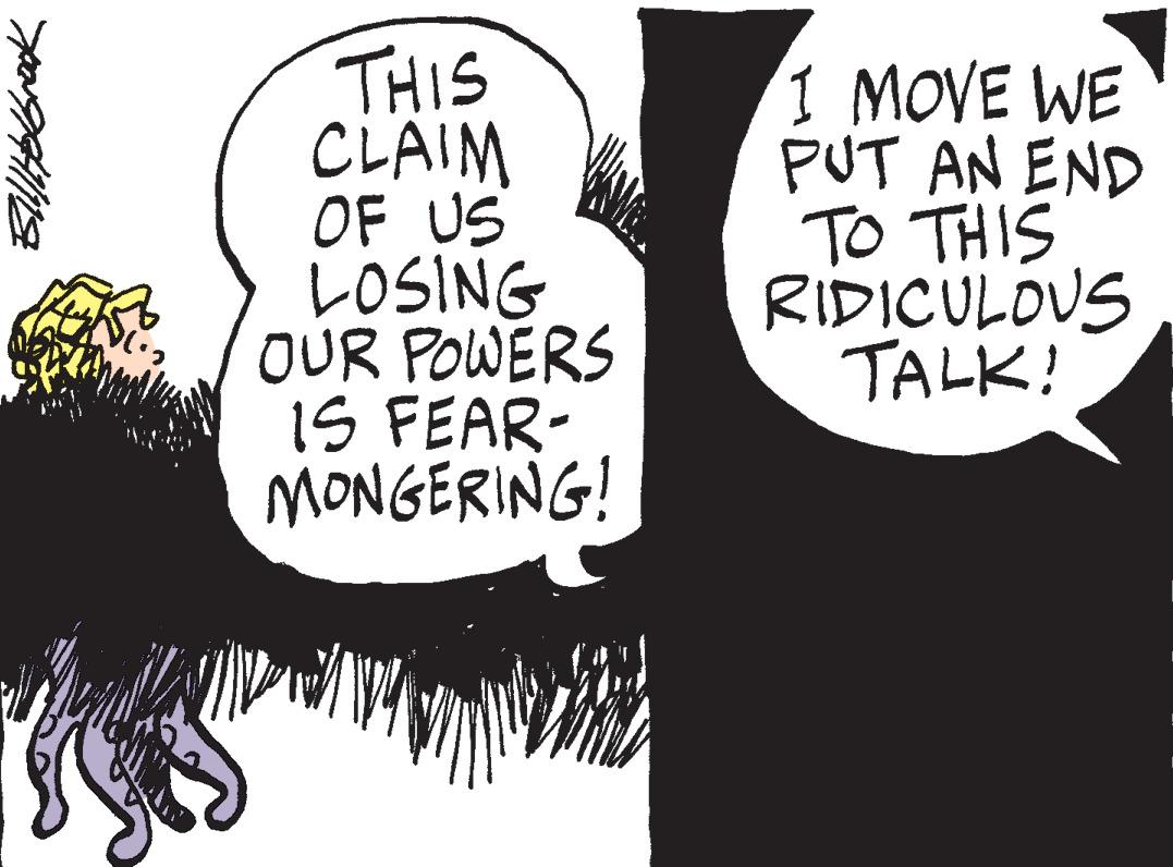 Thumb OCR: alle brow 11.2 THIS CLAIM OF US LOSING OUR POWERS IS FEAR- MONGERING! www 1 MOVE WE PUT AN END TO THIS RIDICULOUS TALK! alle brow 11.2 THIS CLAIM OF US LOSING OUR POWERS IS FEAR MONGERING ! www 1 MOVE WE PUT AN END TO THIS RIDICULOUS TALK !