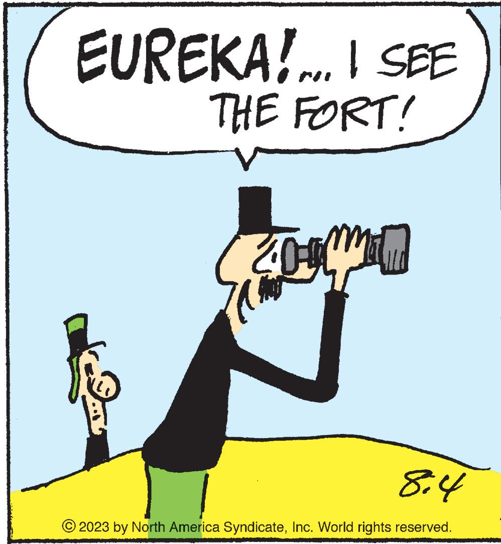 Parallel OCR: EUREKA!... I SEE THE FORT! 8.4 2023 by North America SyndicateInc. World rights reserved. EUREKA ! ... I SEE THE FORT ! 8.4 2023 by North America SyndicateInc. World rights reserved .