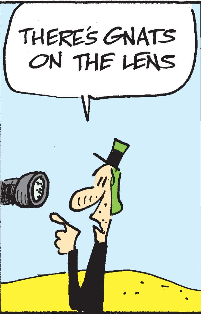 Illustration OCR: THERE'S GNATS ON THE LENS fu THERE'S GNATS ON THE LENS fu