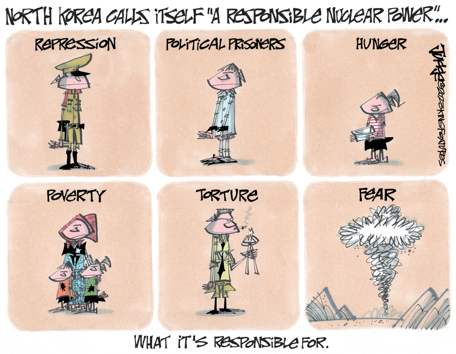 Art OCR: NORTH KOREA CALLS ITSELF "A RESPONSIBLE NUCLEAR POWER".. REPRESSION POLITICAL PRISONERS POVERTY TORTURE WHAT IT'S RESPONSIBLE FOR. HUNGER ILL FEAR BM Judge ZoZZAINS FEATURES NORTH KOREA CALLS ITSELF " A RESPONSIBLE NUCLEAR POWER " .. REPRESSION POLITICAL PRISONERS POVERTY TORTURE WHAT IT'S RESPONSIBLE FOR . HUNGER ILL FEAR BM Judge ZoZZAINS FEATURES
