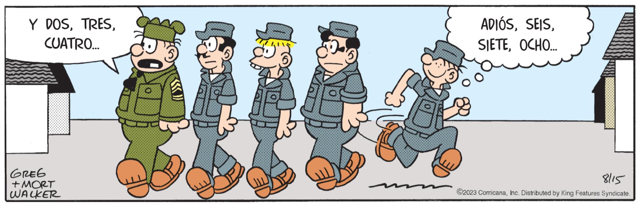 Social group OCR: Y DOSCUATRO... ???? +MORT WALKER ADIÓSOCHO... 8/15 ?2023 ComicanaInc. Distributed by King Features Syndicate. Y DOSCUATRO ... ???? + MORT WALKER ADIÓSOCHO ... 8/15 ?2023 ComicanaInc. Distributed by King Features Syndicate .