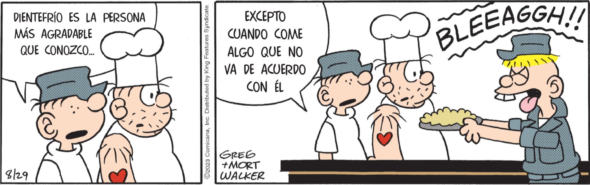Font OCR: DIENTEFRÍO ES LA PERSONA MÁS AGRADABLE QUE CONOZCO... 8/29 ?2023 ComicanaInc. Distributed by King Features Syndicate. EXCEPTO CUANDO COME ALGO QUE NO VA DE ACUERDO CON ÉL GREE +MORT WALKER BLEEAGGH!! DIENTEFRÍO ES LA PERSONA MÁS AGRADABLE QUE CONOZCO ... 8/29 ?2023 ComicanaInc. Distributed by King Features Syndicate . EXCEPTO CUANDO COME ALGO QUE NO VA DE ACUERDO CON ÉL GREE + MORT WALKER BLEEAGGH !!