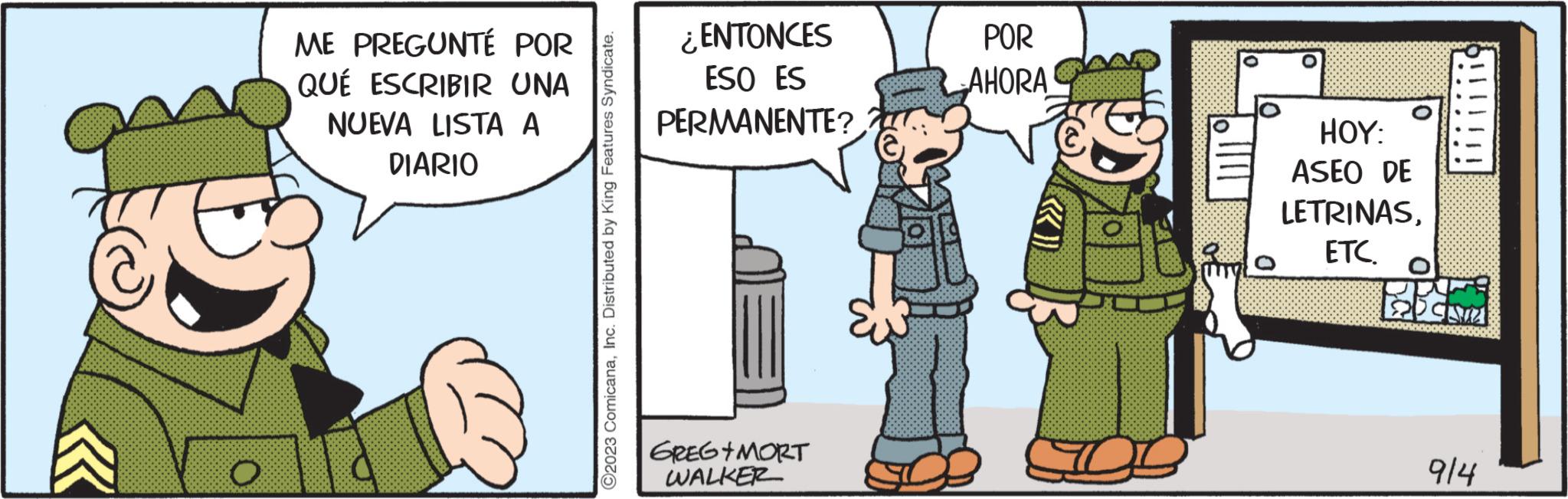 Art OCR: O ME PREGUNTÉ POR QUÉ ESCRIBIR UNA NUEVA LISTA A DIARIO ?2023 ComicanaInc. Distributed by King Features Syndicate. ¿ENTONCES ESO ES PERMANENTE? GREGYMORT WALKER POR AHORA a B HOY: ASEO DE LETRINASETC. Rucksa 914 O ME PREGUNTÉ POR QUÉ ESCRIBIR UNA NUEVA LISTA A DIARIO ?2023 ComicanaInc. Distributed by King Features Syndicate . ¿ ENTONCES ESO ES PERMANENTE ? GREGYMORT WALKER POR AHORA a B HOY : ASEO DE LETRINASETC. Rucksa 914