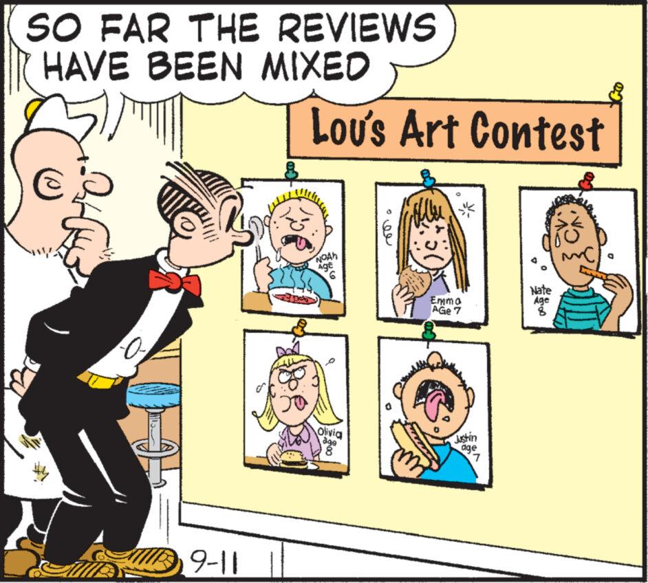 Font OCR: SO FAR THE REVIEWS HAVE BEEN MIXED -0-2 9-11 Lou's Art Contest NOAH Age 6 Olivia age 8 200 0 ??? Emmo AGE 7 Justin dge 7 Nate Age SO FAR THE REVIEWS HAVE BEEN MIXED -0 - 2 9-11 Lou's Art Contest NOAH Age 6 Olivia age 8 200 0 ??? Emmo AGE 7 Justin dge 7 Nate Age