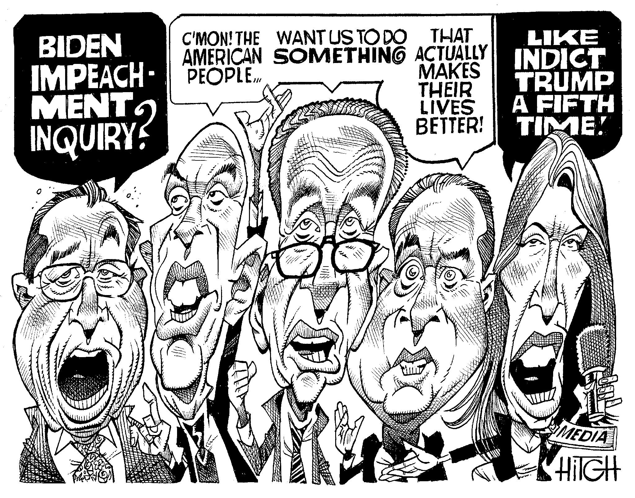 Font OCR: BIDEN IMPEACH INQUIRY? C'MON! THE WANT US TO DO THAT AMERICAN SOMETHING ACTUALLY PEOPLE... MAKES AND THEIR LIVES BETTER! LIKE INDICT TRUMP A FIFTH TIME! MEDIA HiIGH BIDEN IMPEACH INQUIRY ? C'MON ! THE WANT US TO DO THAT AMERICAN SOMETHING ACTUALLY PEOPLE ... MAKES AND THEIR LIVES BETTER ! LIKE INDICT TRUMP A FIFTH TIME ! MEDIA HiIGH