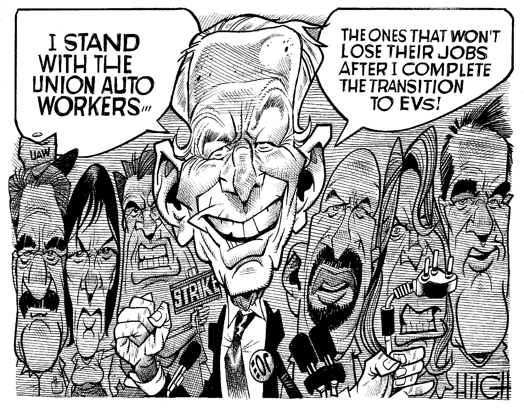 Gesture OCR: I STAND WITH THE UNION AUTO WORKERS" STRIKE BUTUN ********* L Cum TRI THE ONES THAT WON'T LOSE THEIR JOBS AFTER I COMPLETE THE TRANSITION TO EVS! MEBHIGH I STAND WITH THE UNION AUTO WORKERS " STRIKE BUTUN ********* L Cum TRI THE ONES THAT WON'T LOSE THEIR JOBS AFTER I COMPLETE THE TRANSITION TO EVS ! MEBHIGH