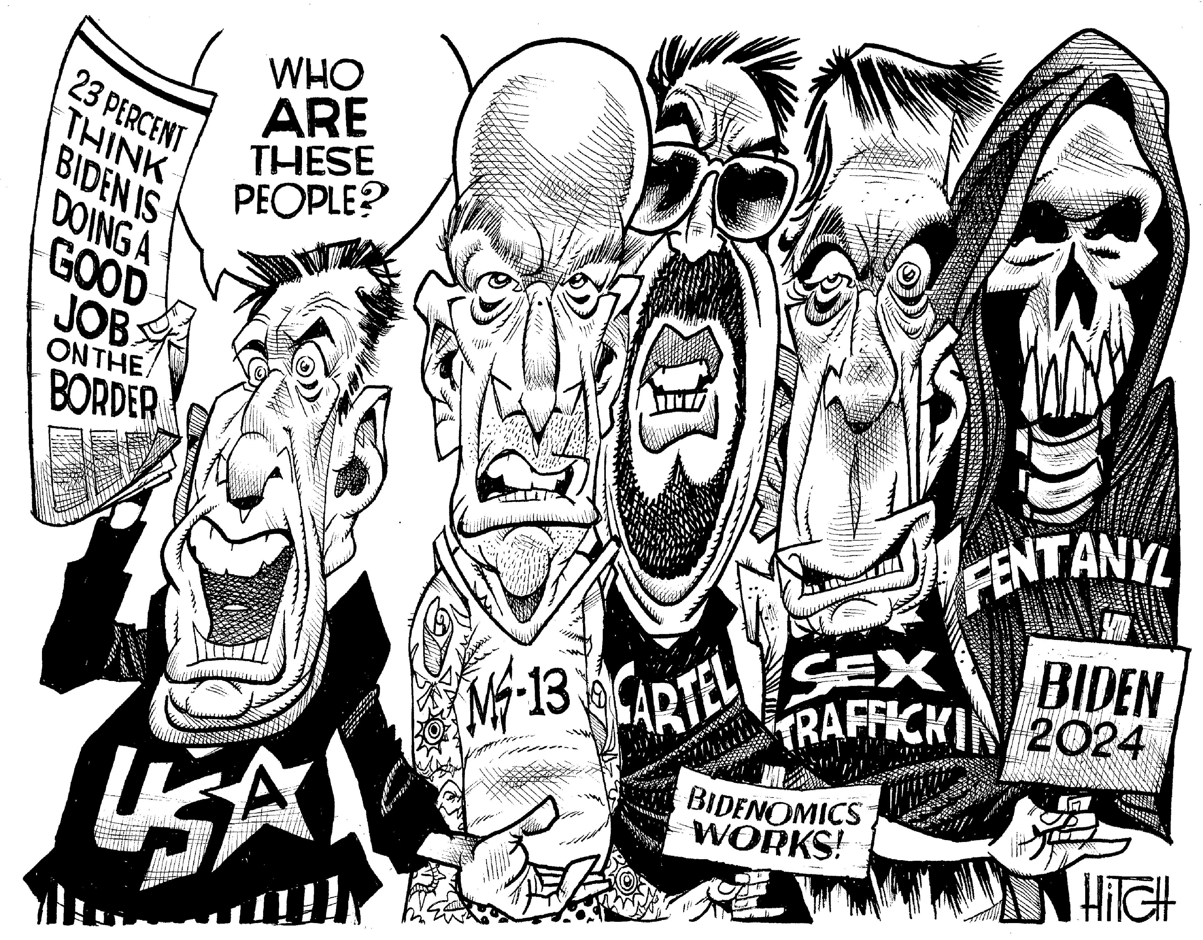 Social group OCR: 23 PERCENT THINK BIDEN IS DOING A GOOD JOB ON THE BORDER WHO ARE THESE PEOPLE? USA W FENTANYL BIDEN Em TRAFFICKIN 2024 M-13 CARTEL SEX BIDENOMICS WORKS! L HITCH 23 PERCENT THINK BIDEN IS DOING A GOOD JOB ON THE BORDER WHO ARE THESE PEOPLE ? USA W FENTANYL BIDEN Em TRAFFICKIN 2024 M - 13 CARTEL SEX BIDENOMICS WORKS ! L HITCH