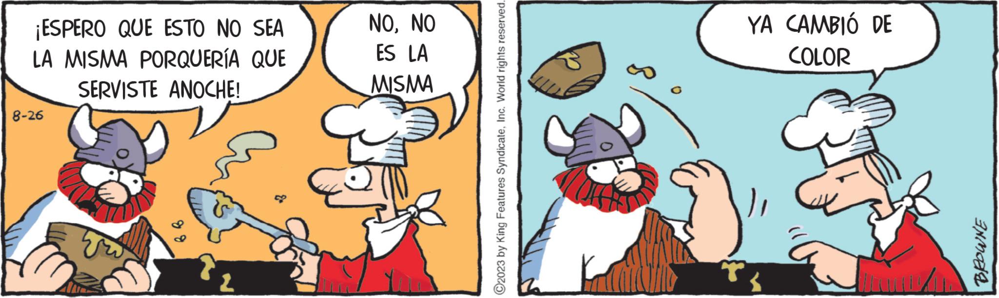 Costume hat OCR: ¡ESPERO QUE ESTO NO SEA LA MISMA PORQUERÍA QUE SERVISTE ANOCHE! 8-26 2 NONO ES LA MISMA ?2023 by King Features SyndicateInc. World rights reserved. YA CAMBIÓ DE COLOR TS ?? WE ANORE ¡ ESPERO QUE ESTO NO SEA LA MISMA PORQUERÍA QUE SERVISTE ANOCHE ! 8-26 2 NONO ES LA MISMA ?2023 by King Features SyndicateInc. World rights reserved . YA CAMBIÓ DE COLOR TS ?? WE ANORE