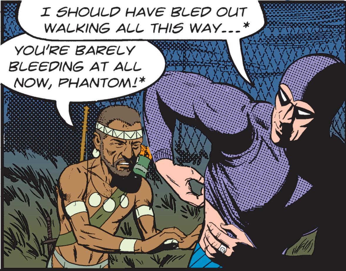 Art OCR: I SHOULD HAVE BLED OUT WALKING ALL THIS WAY...* YOU'RE BARELY BLEEDING AT ALL NOWPHANTOM!* 3 I SHOULD HAVE BLED OUT WALKING ALL THIS WAY ... * YOU'RE BARELY BLEEDING AT ALL NOWPHANTOM ! * 3