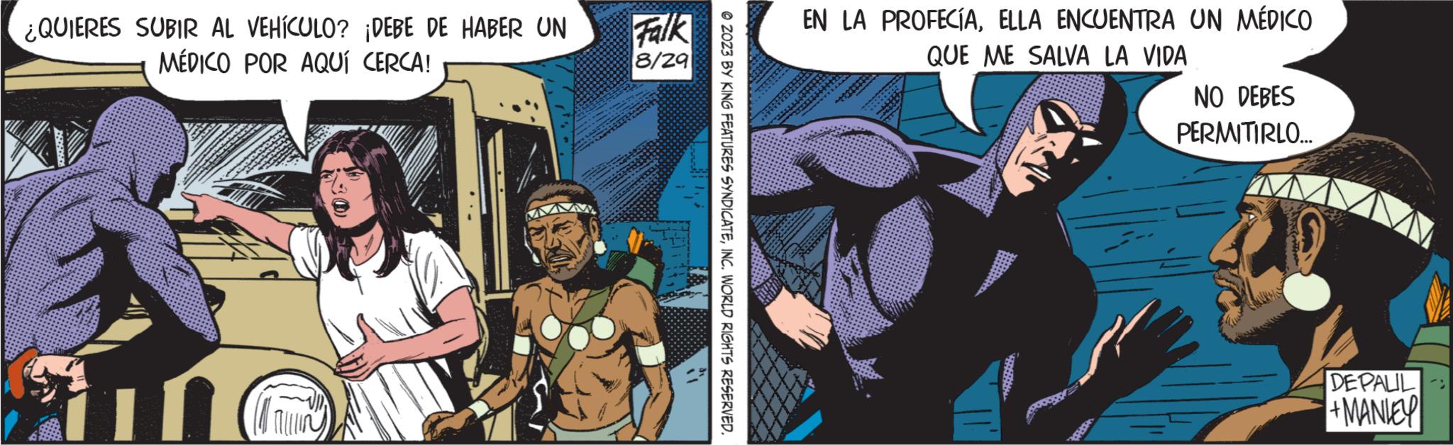 Humour OCR: ¿QUIERES SUBIR AL VEHÍCULO? ¡DEBE DE HABER UN MÉDICO POR AQUÍ CERCA! Falk 8/29 © 2023 BY KING FEATURES SYNDICATEINC. WORLD RIGHTS RESERVED. EN LA PROFECÍAELLA ENCUENTRA UN MÉDICO QUE ME SALVA LA VIDA NO DEBES PERMITIRLO... DEPALIL +MANIEY ¿ QUIERES SUBIR AL VEHÍCULO ? ¡ DEBE DE HABER UN MÉDICO POR AQUÍ CERCA ! Falk 8/29 © 2023 BY KING FEATURES SYNDICATEINC . WORLD RIGHTS RESERVED . EN LA PROFECÍAELLA ENCUENTRA UN MÉDICO QUE ME SALVA LA VIDA NO DEBES PERMITIRLO ... DEPALIL + MANIEY