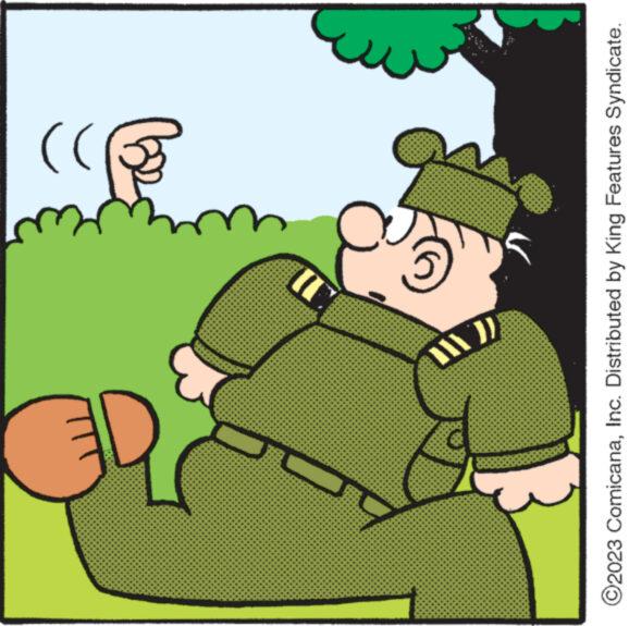 Fictional character OCR: ')) [F )) ?2023 ComicanaInc. Distributed by King Features Syndicate. ' ) ) [ F ) ) ?2023 ComicanaInc. Distributed by King Features Syndicate .