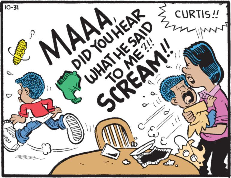 Illustration OCR: ww 10-31 bingom - - MAAA 3- DID YOU HEAR WHAT HE SAID TO ME?!! SCREAM!! & CURTIS!! un 3 ww 10-31 bingom - - MAAA 3 DID YOU HEAR WHAT HE SAID TO ME ? !! SCREAM !! & CURTIS !! un 3
