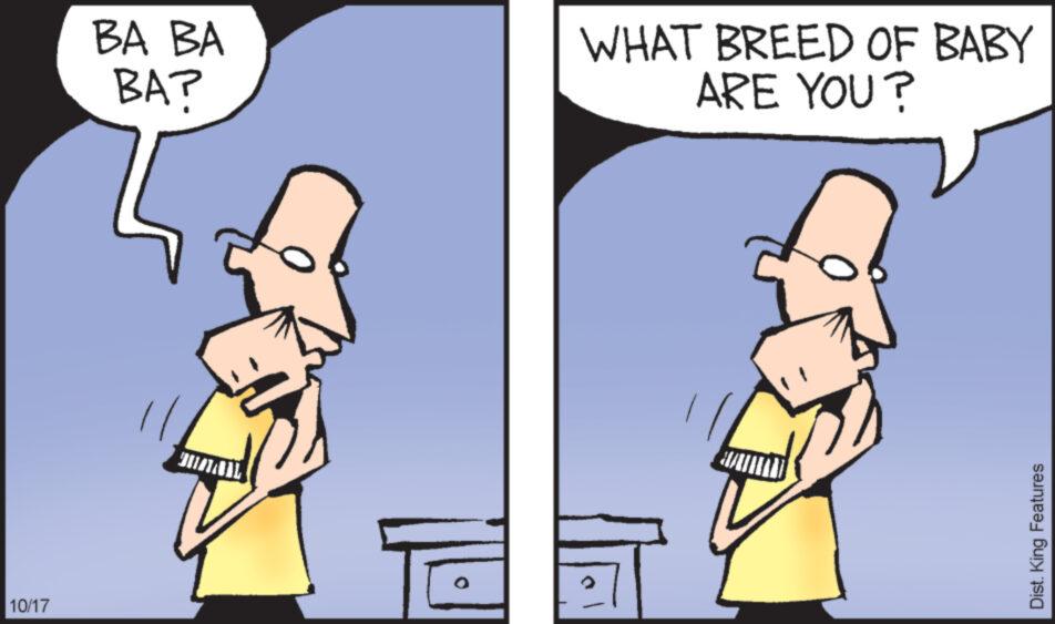 Happy OCR: 10/17 BA BA BA? WHAT BREED OF BABY ARE YOU? Dist. King Features 10/17 BA BA BA ? WHAT BREED OF BABY ARE YOU ? Dist . King Features
