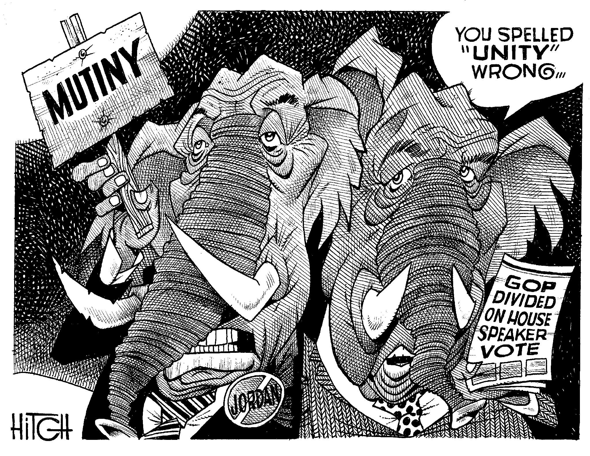 Printmaking OCR: MUTINY HiTGH ITS JORDAN YOU SPELLED "UNITY" WRONG!!! GOP DIVIDED ON HOUSE SPEAKER VOTE MUTINY HiTGH ITS JORDAN YOU SPELLED " UNITY " WRONG !!! GOP DIVIDED ON HOUSE SPEAKER VOTE