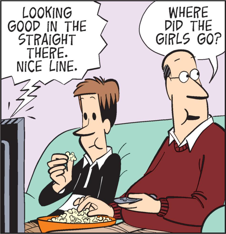 Line OCR: LOOKING GOOD IN THE STRAIGHT THERE. NICE LINE. de ???? 100 WHERE DID THE GIRLS GO? LOOKING GOOD IN THE STRAIGHT THERE . NICE LINE . de ???? 100 WHERE DID THE GIRLS GO ?