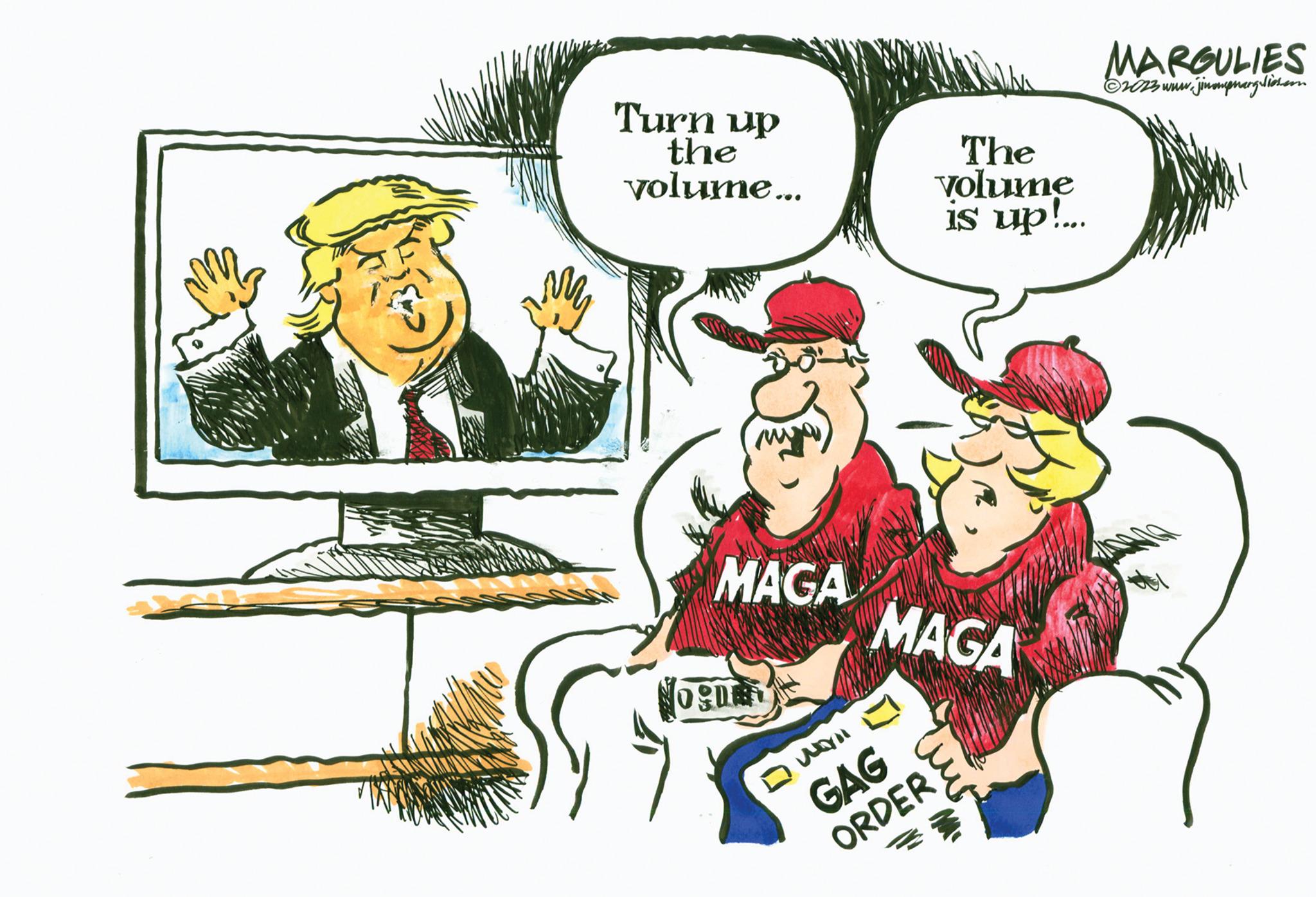 Rectangle OCR: Turn up the volume... MAGA The volume is up!... MAGA Dan GAG ORDER ??? MARGULIES w. jinomenargliosom ?2023 www. Turn up the volume ... MAGA The volume is up ! ... MAGA Dan GAG ORDER ??? MARGULIES w . jinomenargliosom ?2023 www .