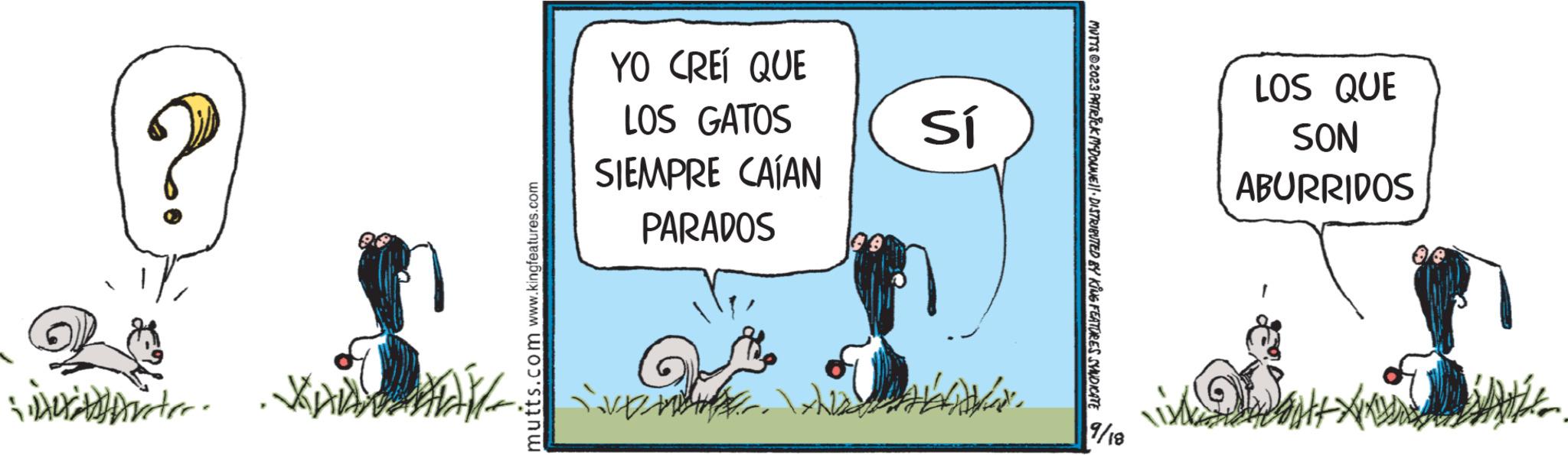 Humour OCR: D 20 ter mutts.com www.kingfeatures.com YO CREÍ QUE LOS GATOS SIEMPRE CAÍAN PARADOS www Sí MUTTS © 2023 PATRICK MCDONNE DISTRIBUTED BY KING FEATURES SYNDICATE 9/18 LOS QUE SON ABURRIDOS D 20 ter mutts.com www.kingfeatures.com YO CREÍ QUE LOS GATOS SIEMPRE CAÍAN PARADOS www Sí MUTTS © 2023 PATRICK MCDONNE DISTRIBUTED BY KING FEATURES SYNDICATE 9/18 LOS QUE SON ABURRIDOS