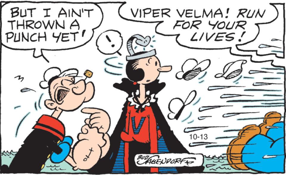 Line OCR: BUT I AIN'T THROWN A PUNCH YET! tto (VIPER VELMA! RUN ( FOR YOUR LIVES! CD 10-13 BUT AGENDORFE und ???? BUT I AIN'T THROWN A PUNCH YET ! tto ( VIPER VELMA ! RUN ( FOR YOUR LIVES ! CD 10-13 BUT AGENDORFE und ????