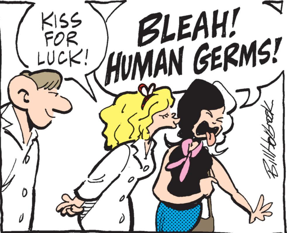 Social group OCR: 0 KISS FOR LUCK! V BLEAH! HUMAN GERMS! Billborbrook 0 KISS FOR LUCK ! V BLEAH ! HUMAN GERMS ! Billborbrook