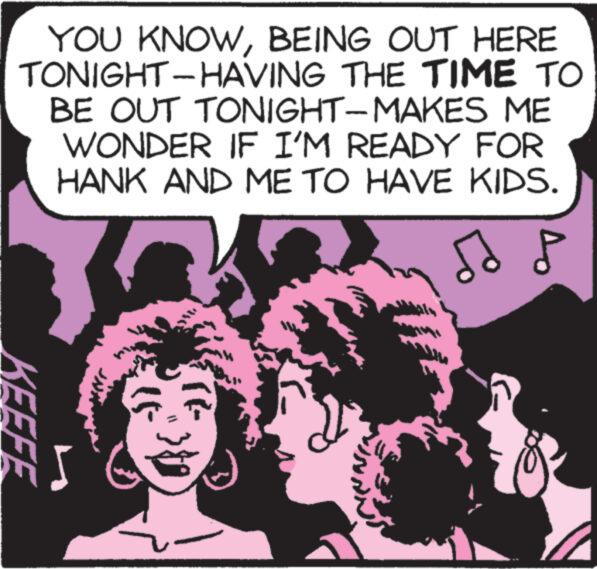 Magenta OCR: YOU KNOWBEING OUT HERE TONIGHT-HAVING THE TIME TO BE OUT TONIGHT-MAKES ME WONDER IF I'M READY FOR HANK AND ME TO HAVE KIDS. Jd d KEEFE 388 ?? YOU KNOWBEING OUT HERE TONIGHT - HAVING THE TIME TO BE OUT TONIGHT - MAKES ME WONDER IF I'M READY FOR HANK AND ME TO HAVE KIDS . Jd d KEEFE 388 ??