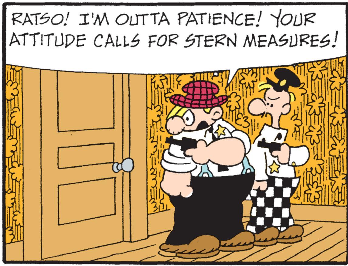 Parallel OCR: RATSO! I'M OUTTA PATIENCE! YOUR ATTITUDE CALLS FOR STERN MEASURES! ??? ?? ?? ?? ??? ? .. ? 5. RATSO ! I'M OUTTA PATIENCE ! YOUR ATTITUDE CALLS FOR STERN MEASURES ! ??? ?? ?? ?? ??? ? .. ? 5 .