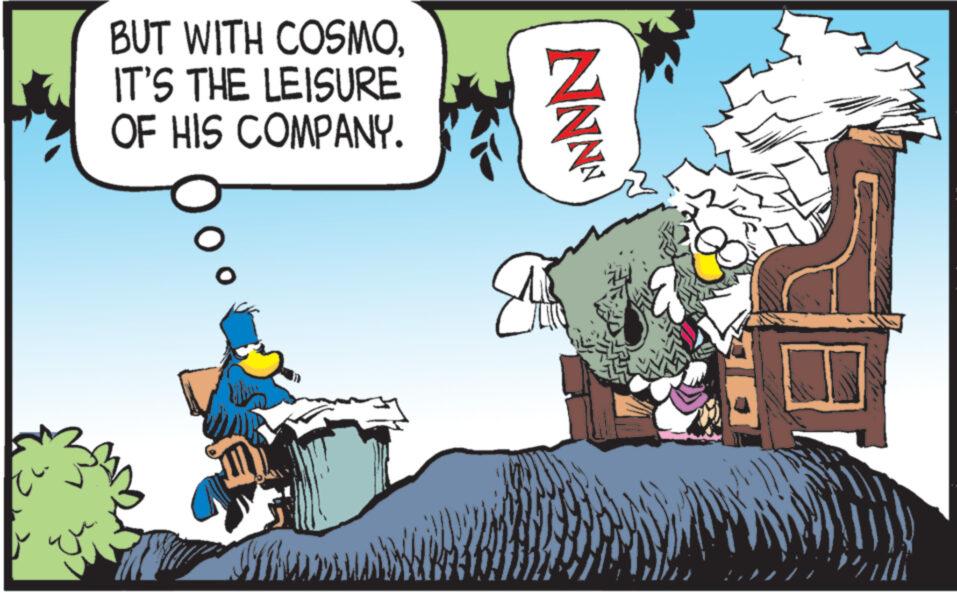 Animated cartoon OCR: BUT WITH COSMOIT'S THE LEISURE OF HIS COMPANY. ISA NNNN BUT WITH COSMOIT'S THE LEISURE OF HIS COMPANY . ISA NNNN