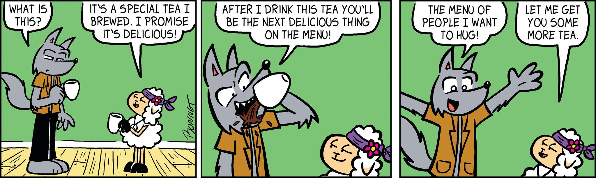 Parallel OCR: WHAT IS THIS? IT'S A SPECIAL TEA I BREWED. I PROMISE IT'S DELICIOUS! AFTER I DRINK THIS TEA YOU'LL BE THE NEXT DELICIOUS THING ON THE MENU! ff THE MENU OF PEOPLE I WANT TO HUG! LET ME GET YOU SOME MORE TEA. WHAT IS THIS ? IT'S A SPECIAL TEA I BREWED . I PROMISE IT'S DELICIOUS ! AFTER I DRINK THIS TEA YOU'LL BE THE NEXT DELICIOUS THING ON THE MENU ! ff THE MENU OF PEOPLE I WANT TO HUG ! LET ME GET YOU SOME MORE TEA .