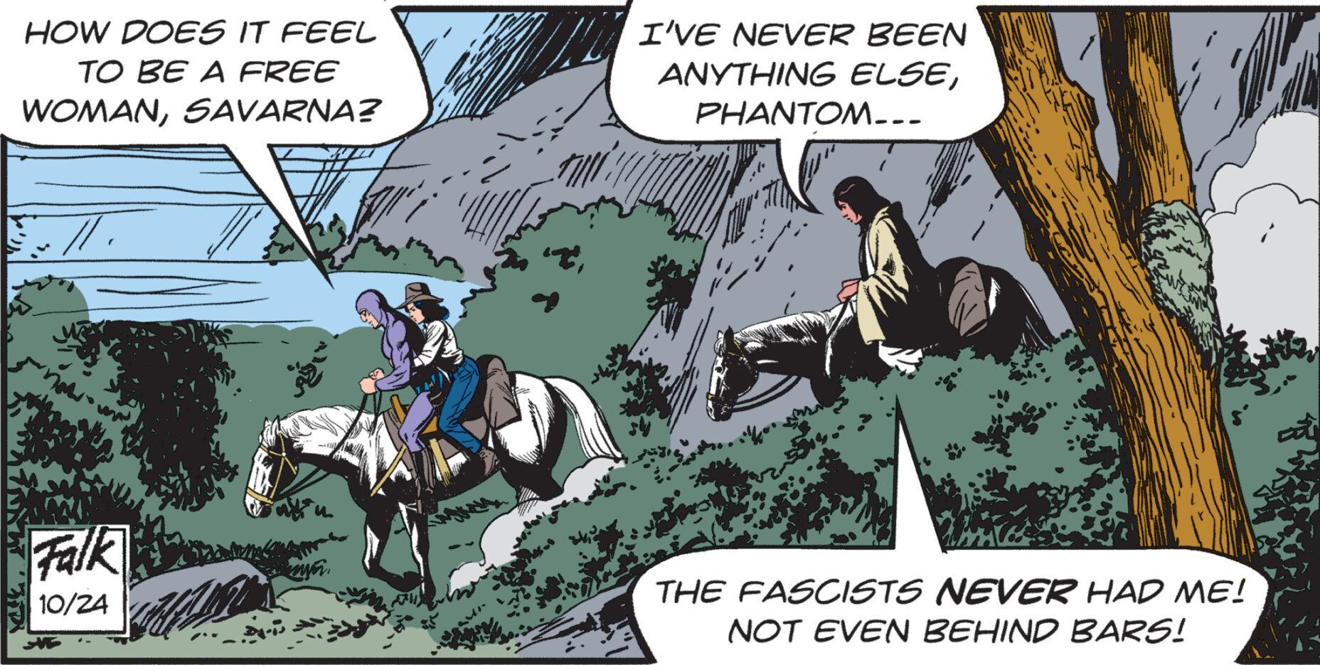 Horse tack OCR: HOW DOES IT FEEL TO BE A FREE WOMANSAVARNA? 7. Falk 10/24 Per ? I'VE NEVER BEEN ANYTHING ELSEPHANTOM___ THE FASCISTS NEVER HAD ME! NOT EVEN BEHIND BARS! HOW DOES IT FEEL TO BE A FREE WOMANSAVARNA ? 7 . Falk 10/24 Per ? I'VE NEVER BEEN ANYTHING ELSEPHANTOM___ THE FASCISTS NEVER HAD ME ! NOT EVEN BEHIND BARS !