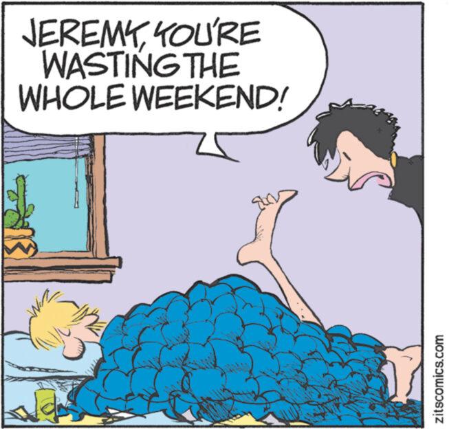 Font OCR: JEREMYYOU'RE WASTING THE WHOLE WEEKEND! C www. zitscomics.com JEREMYYOU'RE WASTING THE WHOLE WEEKEND ! C www . zitscomics.com