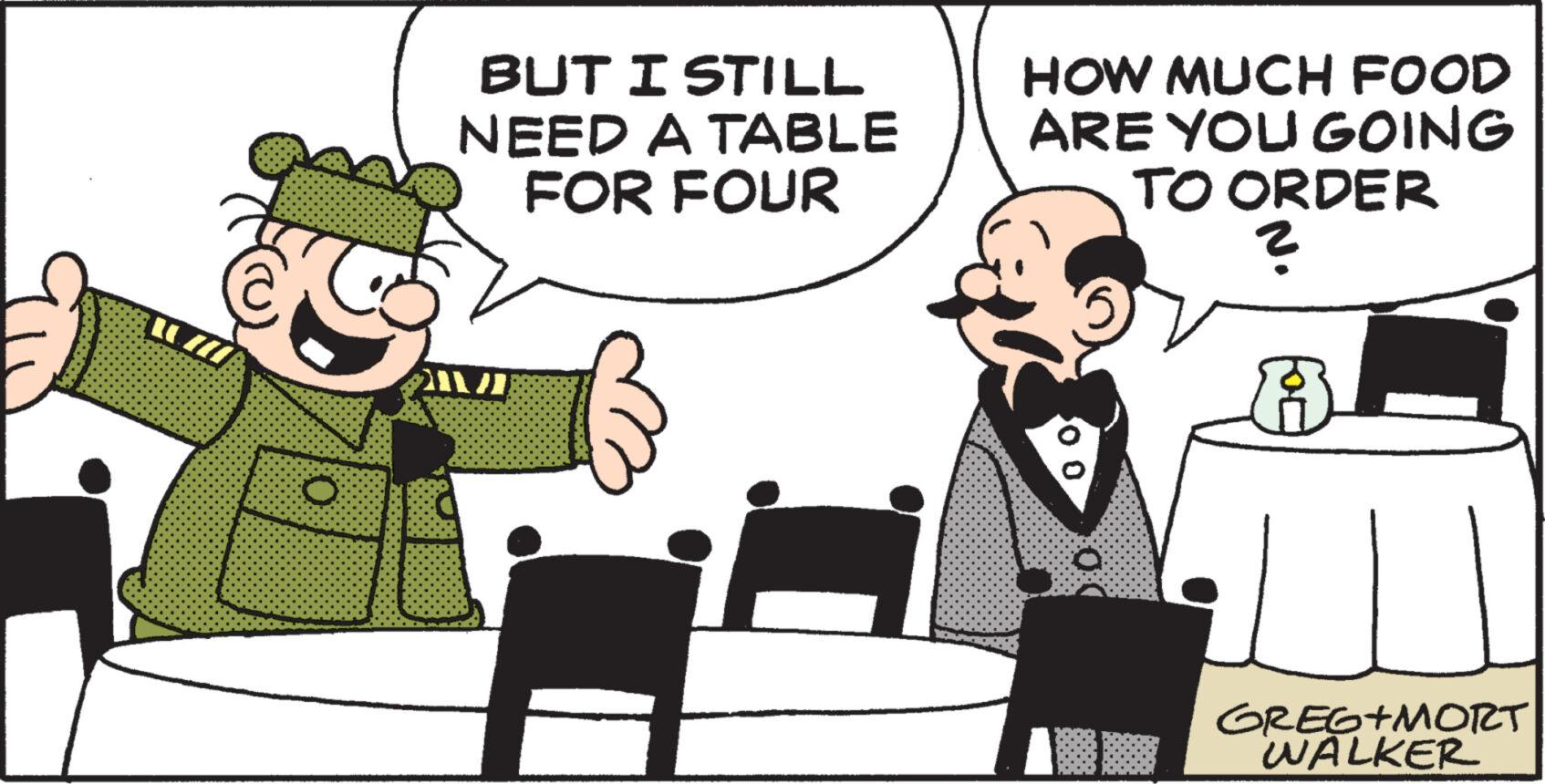 Event OCR: (10/11) O BUT I STILL NEED A TABLE FOR FOUR 21/1 HOW MUCH FOOD ARE YOU GOING TO ORDER ? 0 ?? for 1 GREG+MORT WALKER ( 10/11 ) O BUT I STILL NEED A TABLE FOR FOUR 21/1 HOW MUCH FOOD ARE YOU GOING TO ORDER ? 0 ?? for 1 GREG + MORT WALKER