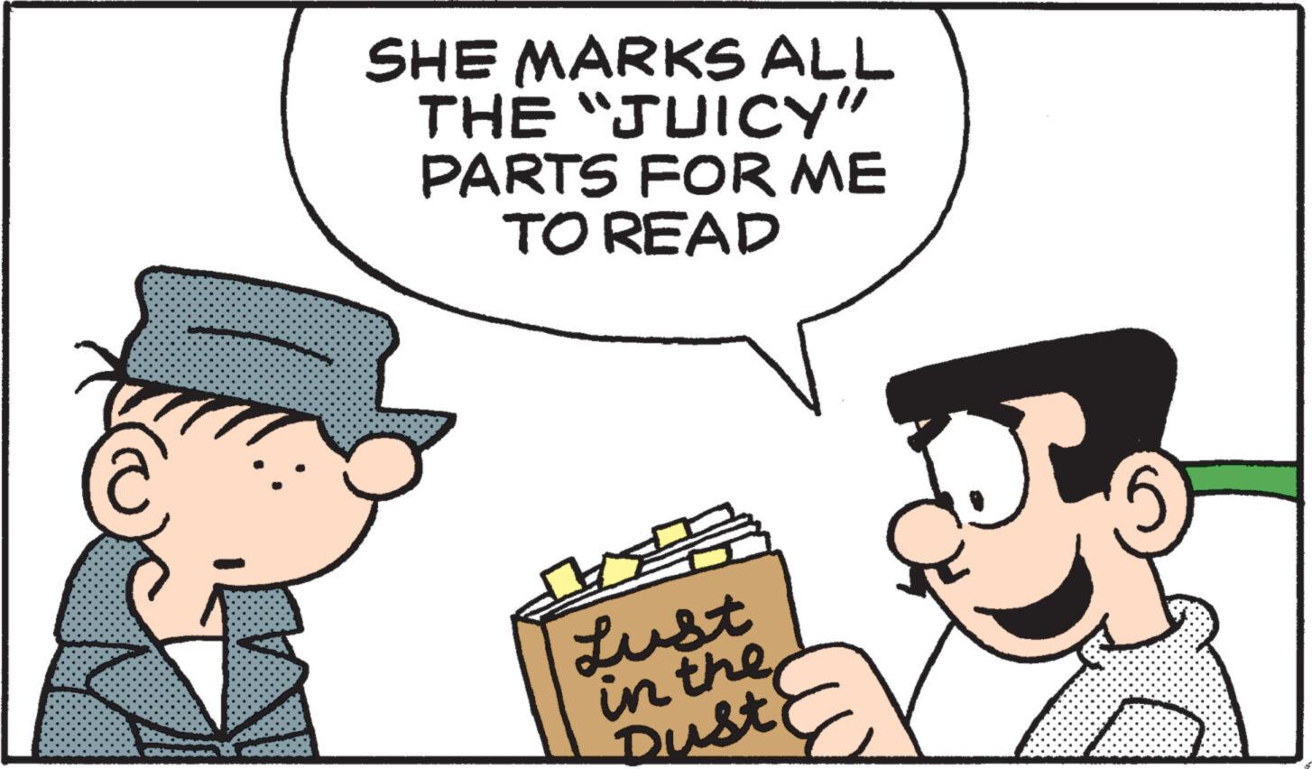 People OCR: @ SHE MARKS ALL THE "JUICY" PARTS FOR ME TO READ Lust in the Dust @ SHE MARKS ALL THE " JUICY " PARTS FOR ME TO READ Lust in the Dust