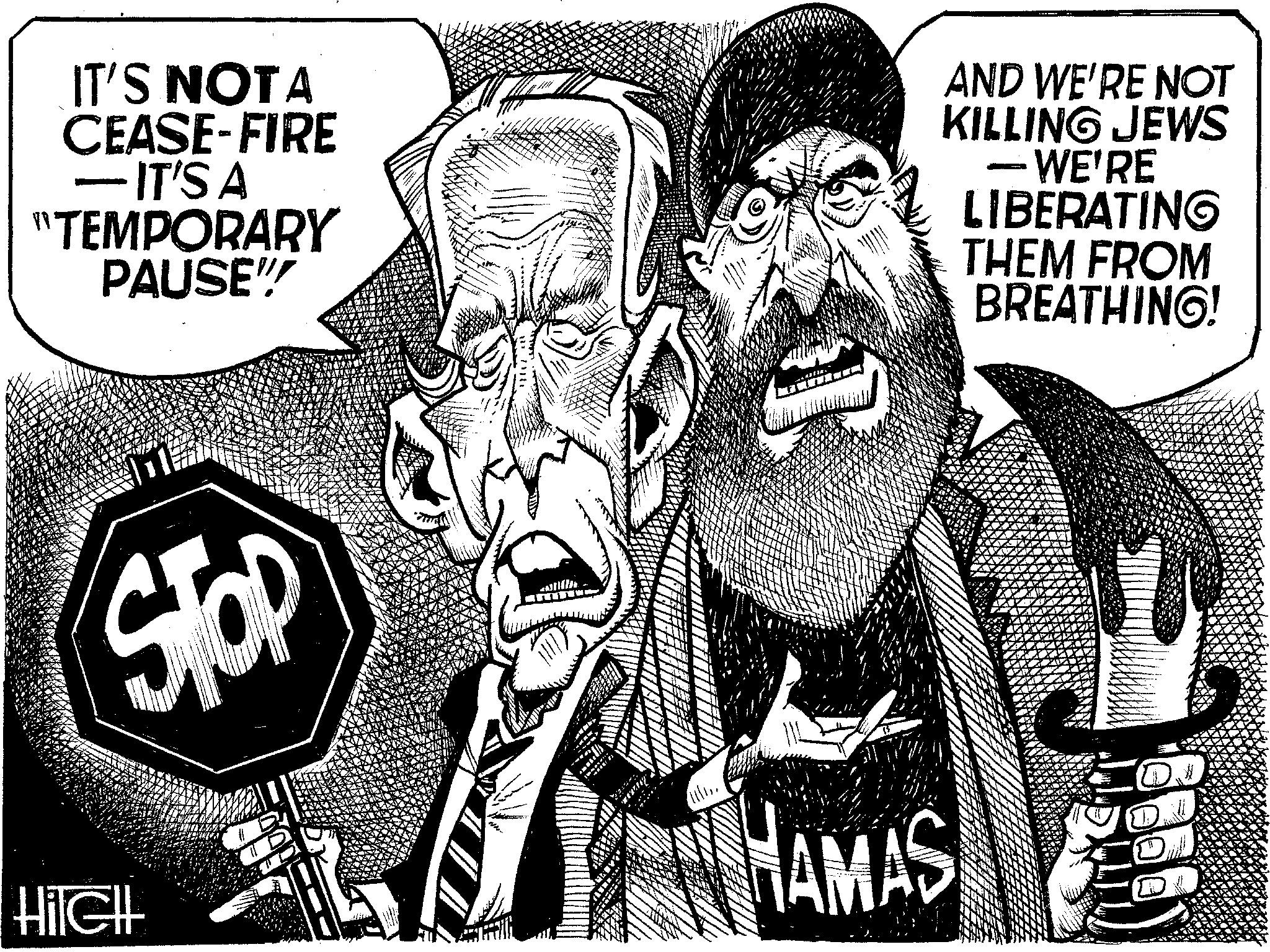 Monochrome OCR: IT'S NOTA CEASE-FIRE - IT'S A "TEMPORARY PAUSE"! STOP HiTell W Musik R! # illu. AND WE'RE NOT KILLING JEWS WE'RE LIBERATING THEM FROM BREATHING! AMAS IT'S NOTA CEASE - FIRE - IT'S A " TEMPORARY PAUSE " ! STOP HiTell W Musik R ! # illu . AND WE'RE NOT KILLING JEWS WE'RE LIBERATING THEM FROM BREATHING ! AMAS