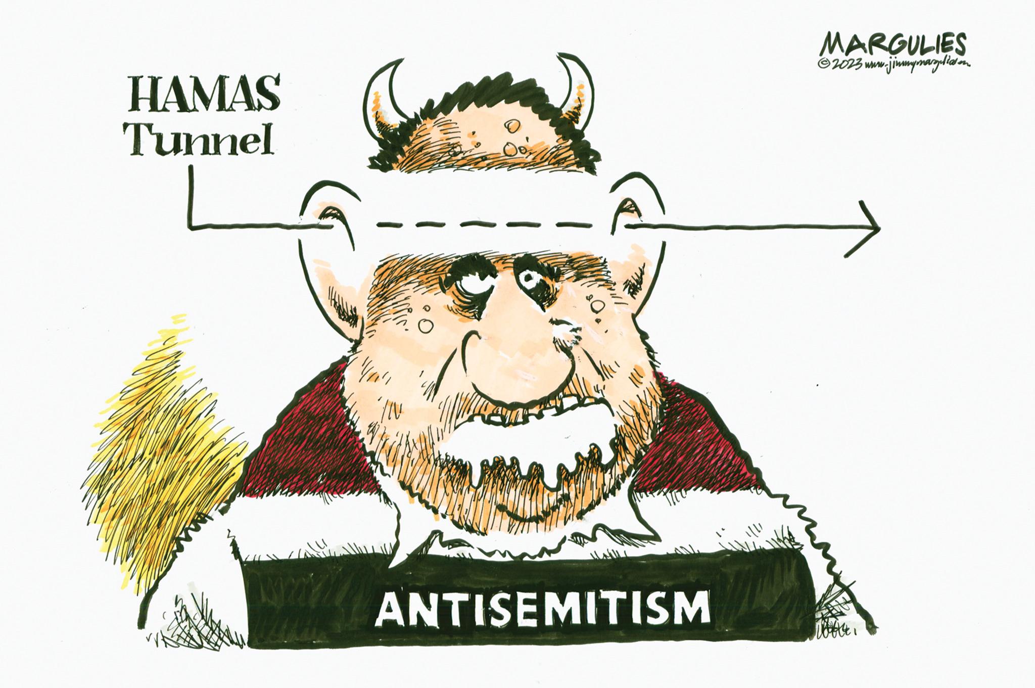 Line OCR: HAMAS Tunnel You'r ANTISEMITISM MARGULIES ?2023 www.jimmymargelias on. M4 HAMAS Tunnel You'r ANTISEMITISM MARGULIES ?2023 www.jimmymargelias on . M4