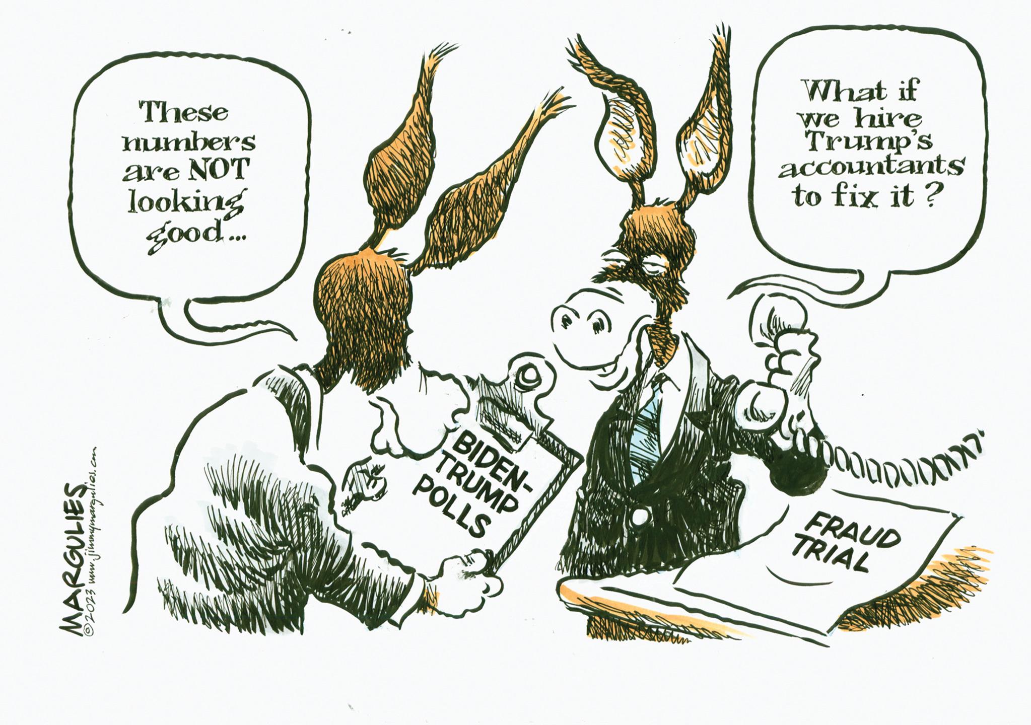 Drawing OCR: ?2023 www.J These numbers are NOT looking good... BIDEN- TRUMP POLLS Alm What if we hire Trump's accountants to fix it ? FRAUD TRIAL ?2023 www.J These numbers are NOT looking good ... BIDEN TRUMP POLLS Alm What if we hire Trump's accountants to fix it ? FRAUD TRIAL